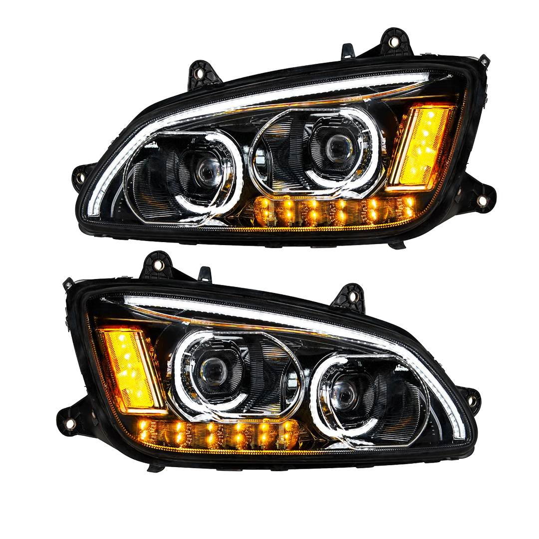 Kenworth T660 (2008-2017) - LED Headlights With Choice Chrome or Black Inner Housing