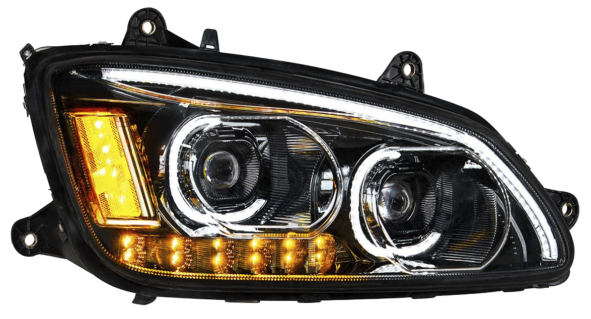 Kenworth T660 (2008-2017) - LED Headlights With Choice Chrome or Black Inner Housing