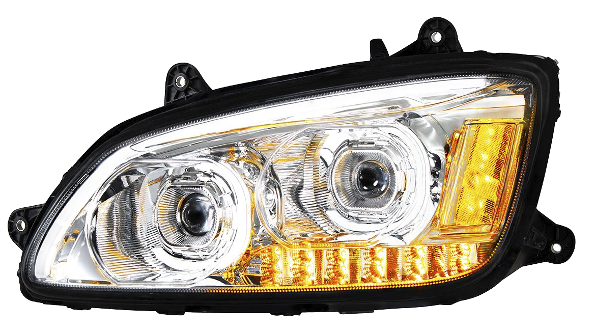 Kenworth T660 (2008-2017) - LED Headlights With Choice Chrome or Black Inner Housing