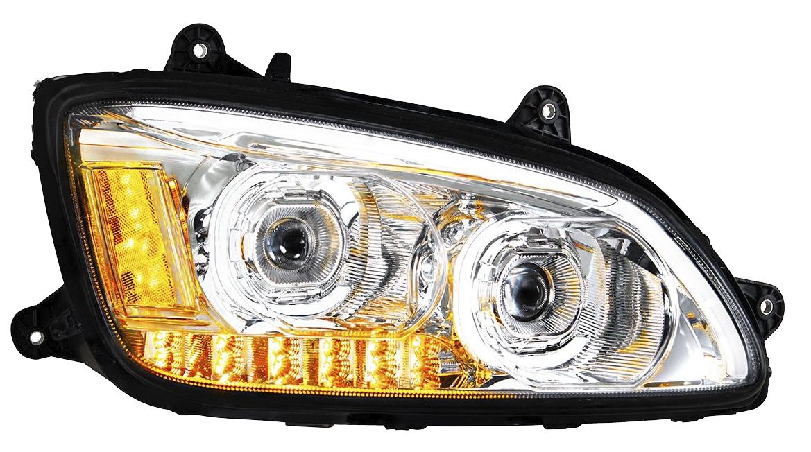 Kenworth T660 (2008-2017) - LED Headlights With Choice Chrome or Black Inner Housing