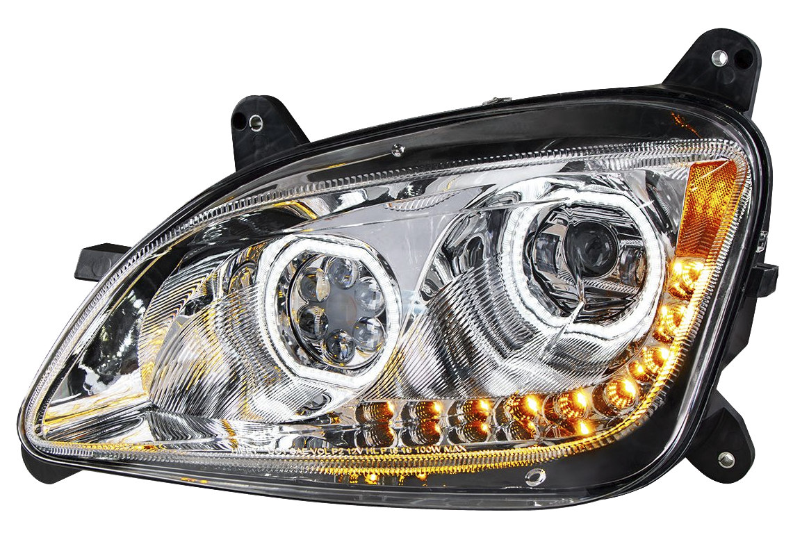 Peterbilt 587 (2010-2016) Peterbilt 579 (2012-2021) - LED Headlight With Halo and Sequential Turn Signal