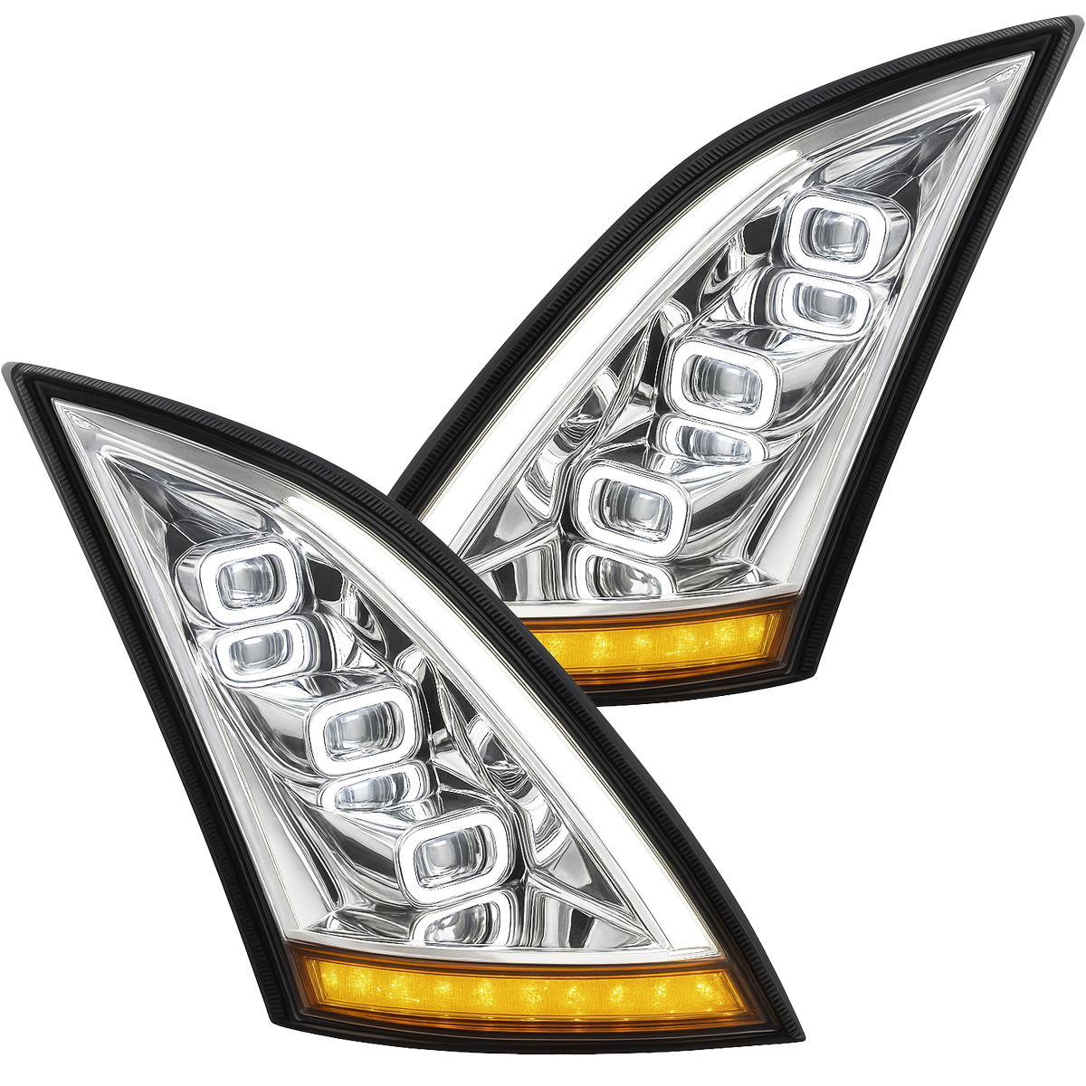 Volvo VN-VNL (2018 and Newer) - LED Headlight with Halo And Sequential Turn Signal