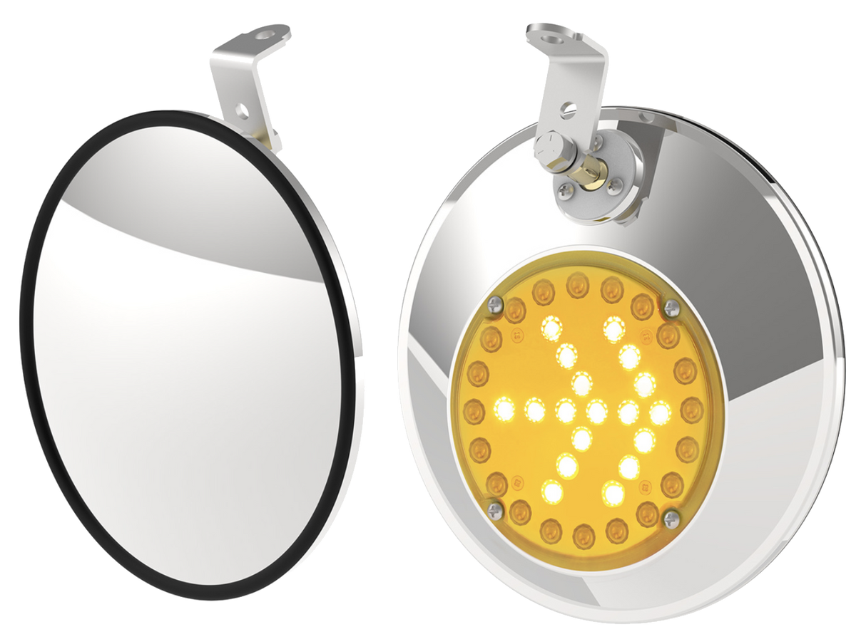 Convex Mirror - 430 Stainless Steel 8.5 Inch With Turn Signal