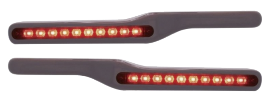 Peterbilt (2001-Older) - Wood Armrest With Amber LED and Clear Lens (Pair)