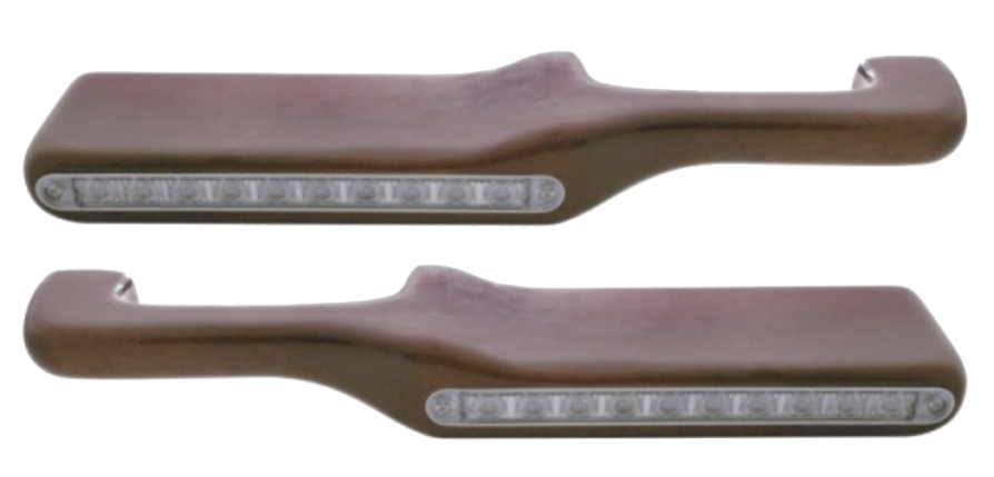 Peterbilt (2001-Older) - Wood Armrest With Amber LED and Clear Lens (Pair)