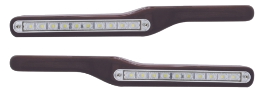 Peterbilt (2001-Older) - Wood Armrest With Amber LED and Clear Lens (Pair)