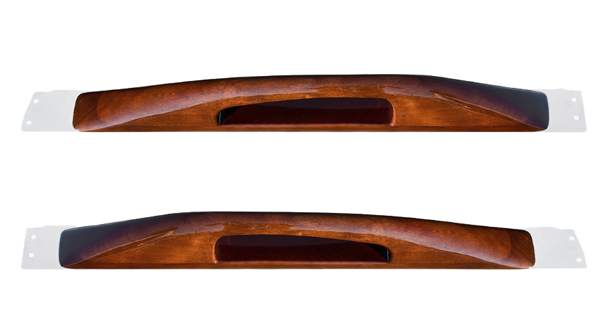 Peterbilt (2003-2005 ) - Wood Armrest With Stainless Steel Window Sill Mounting Plate