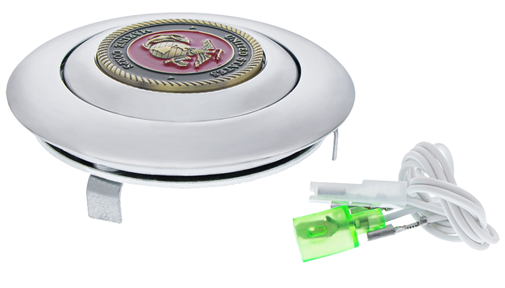 Chrome Military Steering Wheel Horn Button