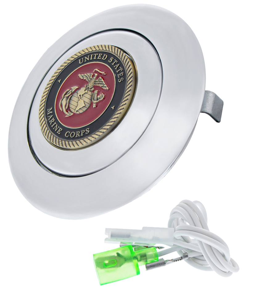 Chrome Military Steering Wheel Horn Button