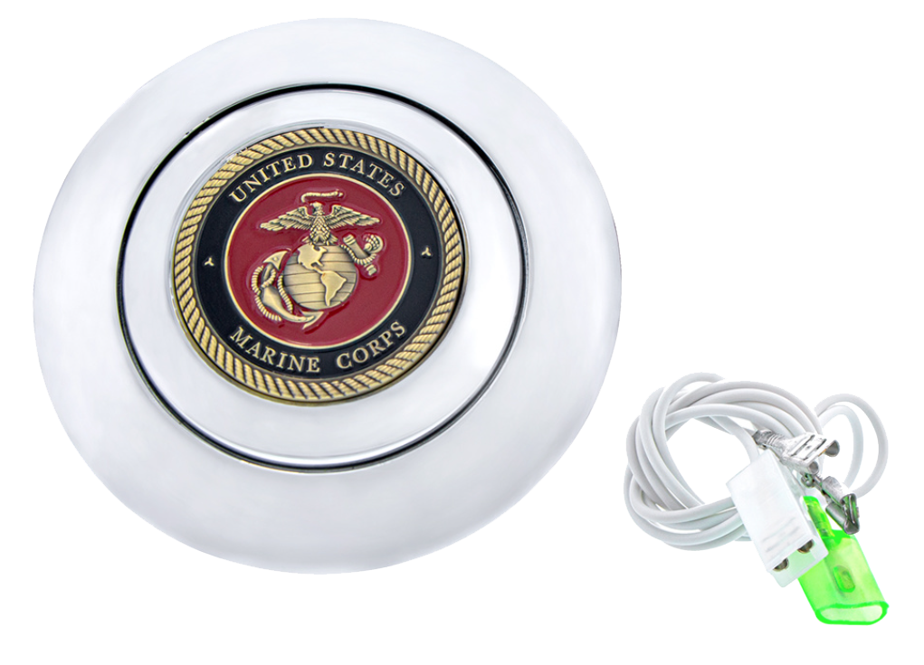 Chrome Military Steering Wheel Horn Button