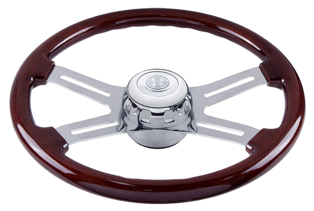 Kenworth T680 & Peterbilt 579 2014-2025 - Chrome Steering Wheel Hub & Horn Button Kit For