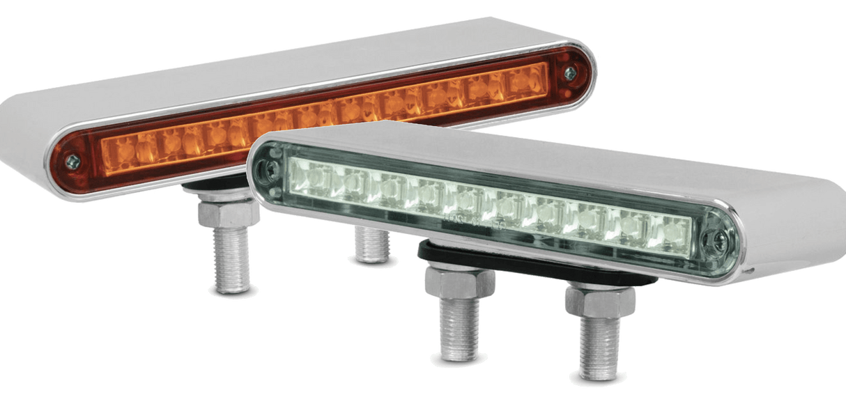 9 Inch Double Face LED Light Bar Amber and Red - HD Truck Source