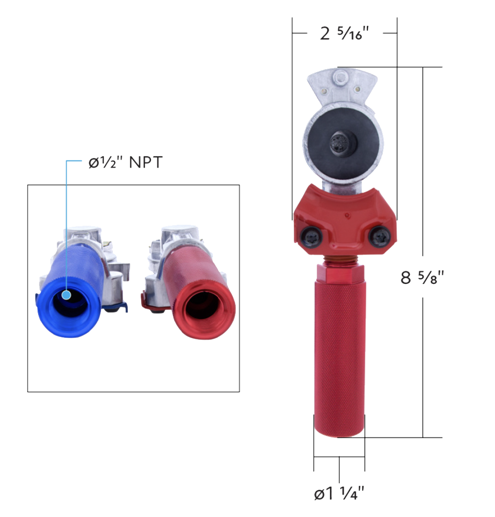 Glad Hand With Extension Grips (Pair)