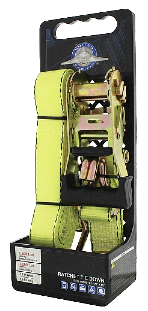 Ratchet Strap With Wire Hook - 1.5 Inch x 15 Feet