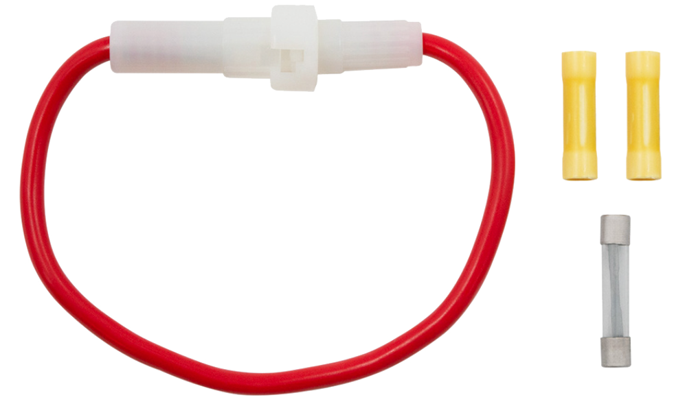 Fuseholder In-Line Glass 10 AWG 6.5 Inch Wire With One 30 Amp AGC Fuse Two Vinyl Terminals
