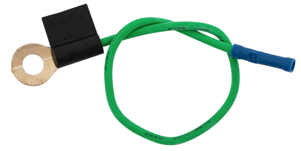 Fusible Link Wire - 14 AWG, Green With, 5/16" Stud, 10.5 Inches