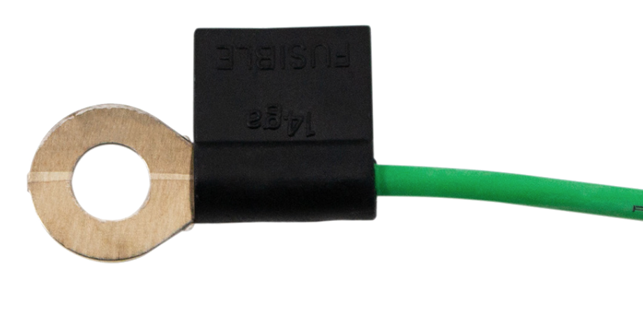 Fusible Link Wire - 14 AWG, Green With, 5/16" Stud, 10.5 Inches