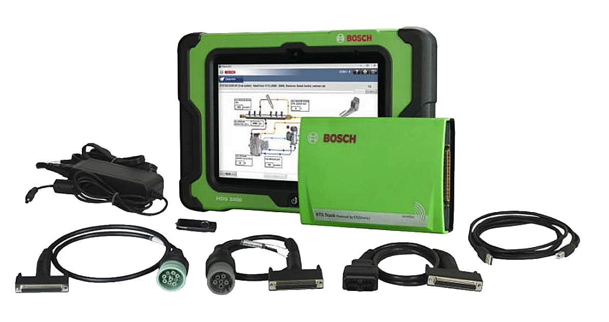 Bosch 3824A ESI Truck Professional Heavy Duty and Commercial Vehicle Diagnostic Solution with HDS 1000 Tablet and Wireless VCI