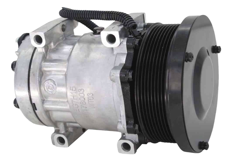 Caterpillar OEM 1630872 Ag A/C Compressor | 24V with 8 Groove Clutch