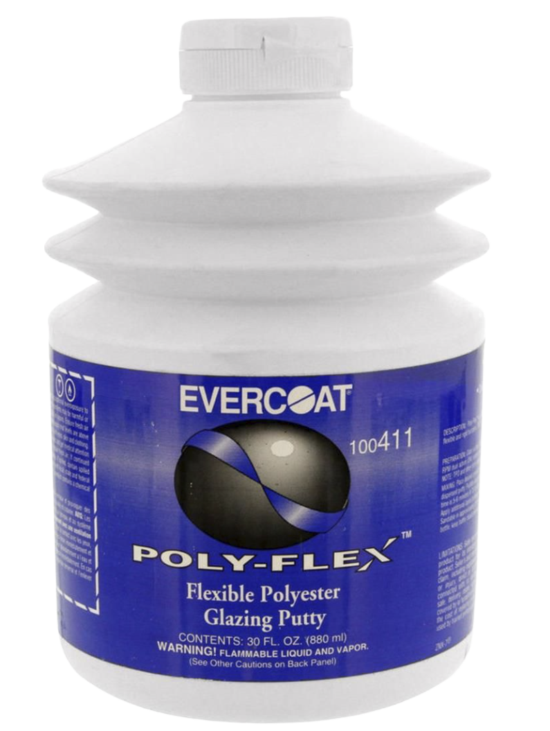 POLY-FLEX 100411 Polyester Glazing Putty, 30 oz Pumptainer, Flowable Liquid