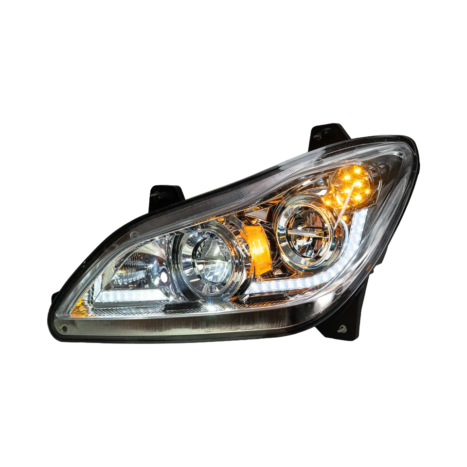 Kenworth T680 (2022 and Newer) - Heated Lens LED Headlight With Sequential Turn Signal