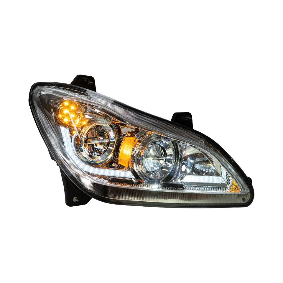 Kenworth T680 (2022 and Newer) - Heated Lens LED Headlight With Sequential Turn Signal