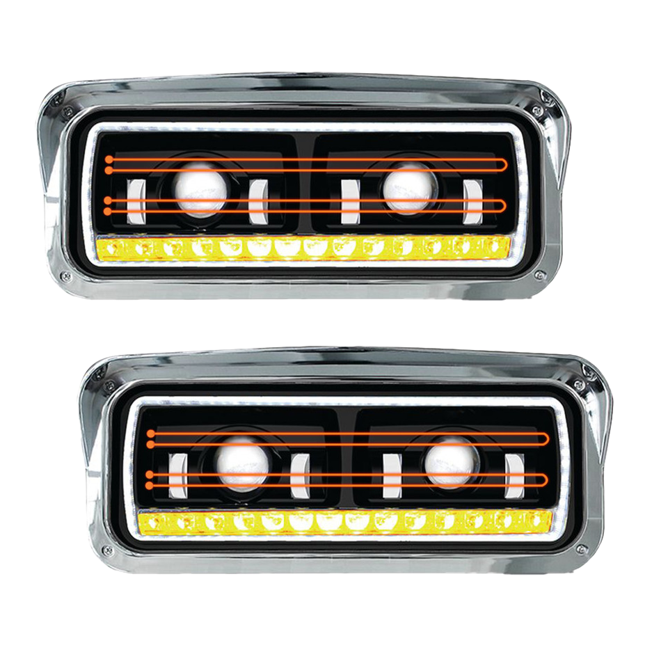 Peterbilt - LED Headlight With Heated Lens & Sequential Turn Signal