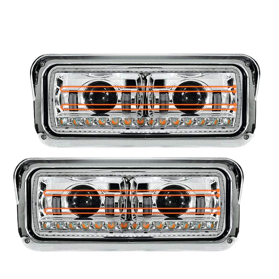 Peterbilt - LED Headlight With Heated Lens & Sequential Turn Signal