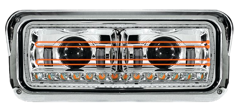 Peterbilt - LED Headlight With Heated Lens & Sequential Turn Signal