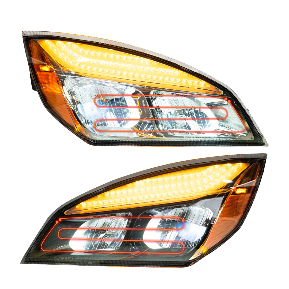 Freightliner Cascadia (2018 and Newer) - Heated LED Headlight