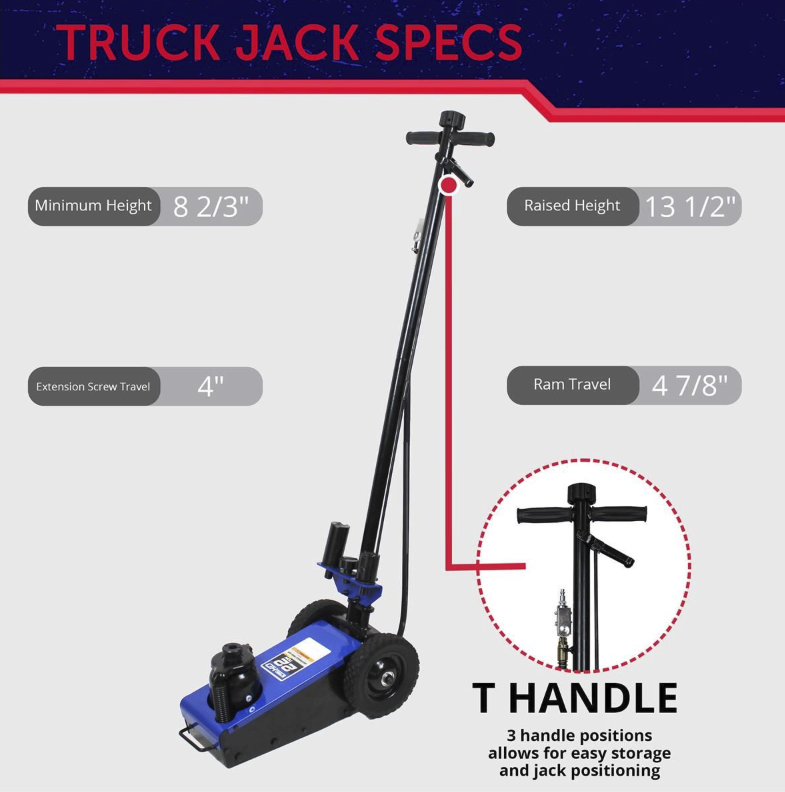 22 Ton Axle Jack - Air/Hydraulic Heavy Duty Truck