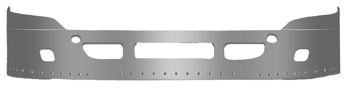 Freightliner Cascadia (2008-2017) - 18" or 20" Stainless Steel Bumper With 3/4" Bullet Light Holes