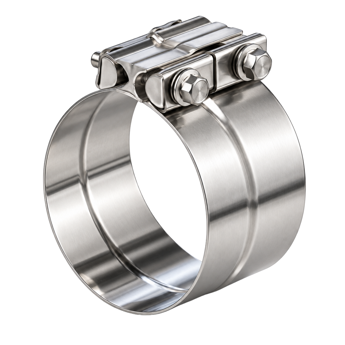 3" Wide Exhaust Stepped Band Clamp (2"–6" Diameter) Heavy-Duty Truck Exhaust Systems