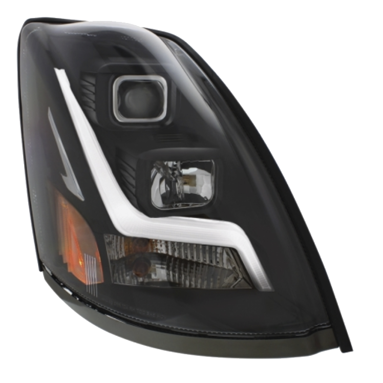 Volvo VN/VNL (2003-2017) - Projection Headlight With LED Position Light Bar