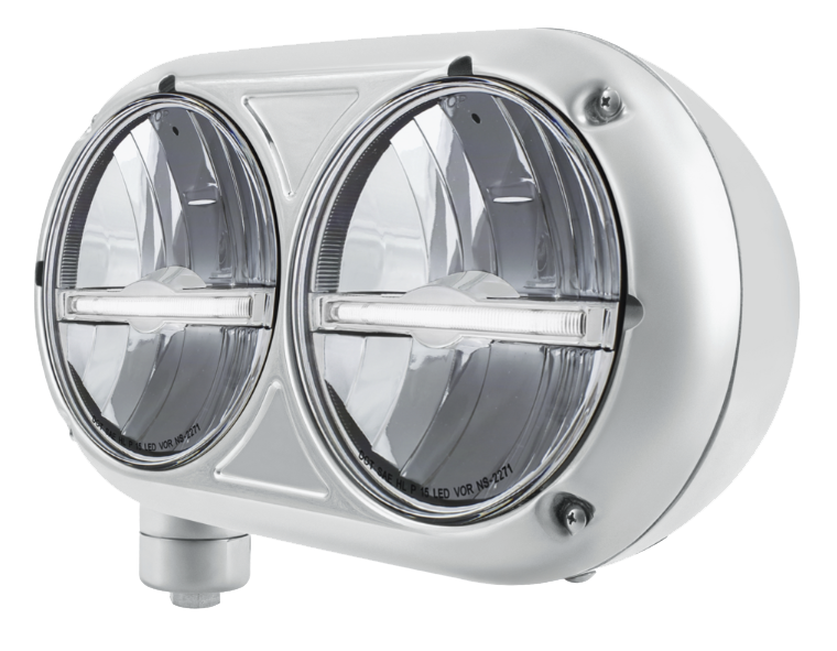 Peterbilt 359 - Stainless Steel Headlight Assembly & LED Headlights With LED Position Light
