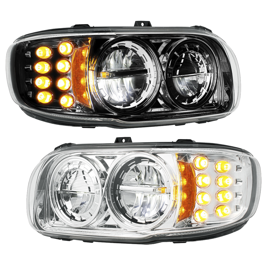 Peterbilt 389 (2008-2024) - High Power LED Headlight With 8 LED Turn & 4 LED Position Light