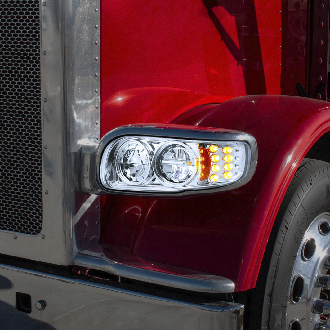 Peterbilt 389 (2008-2024) - High Power LED Headlight With 8 LED Turn & 4 LED Position Light