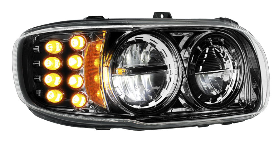 Peterbilt 389 (2008-2024) - High Power LED Headlight With 8 LED Turn & 4 LED Position Light