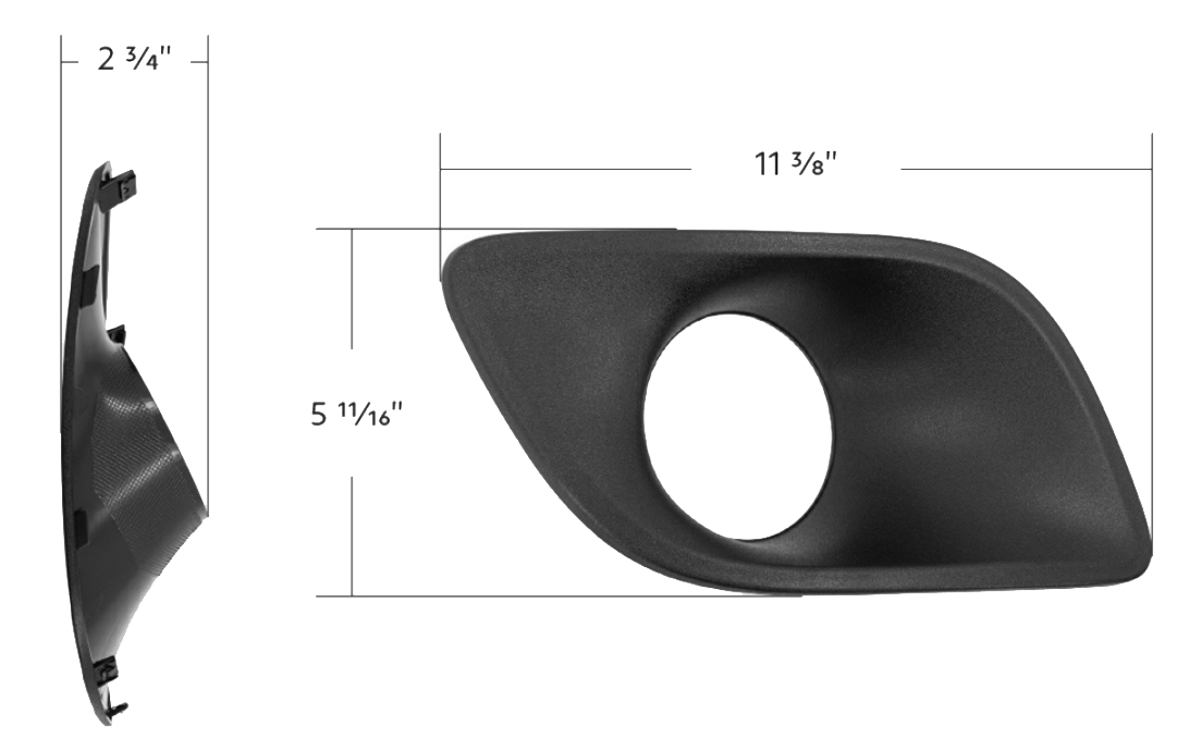 Kenworth T680 2013-2021 - Plastic Fog Light Bezel Black or Chrome