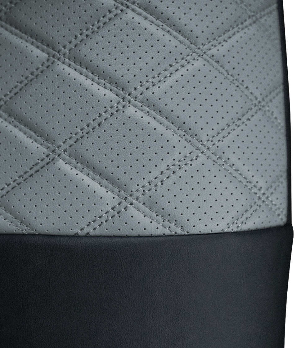 Freightliner Cascadia 2008 and Newer - RigGear Napa Faux Leather Seat Cover Set Gray