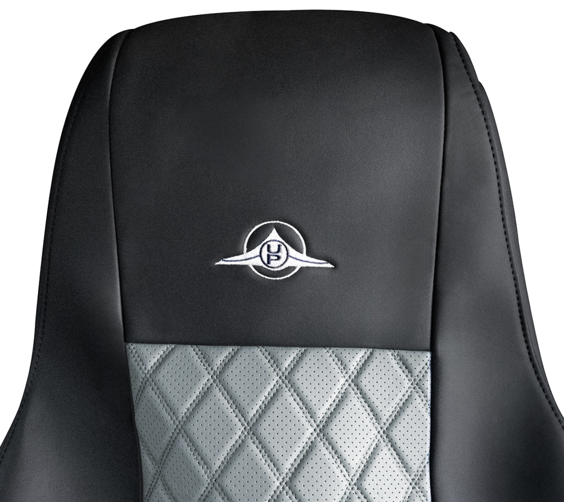 Freightliner Cascadia 2008 and Newer - RigGear Napa Faux Leather Seat Cover Set Gray