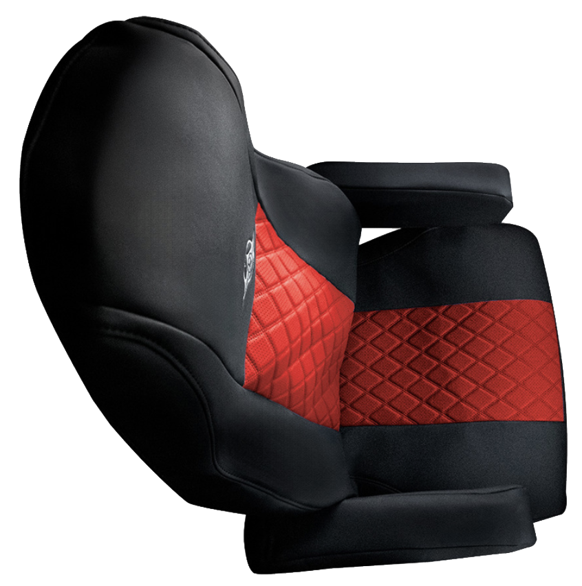 Freightliner Cascadia 2008 and Newer - RigGear Napa Faux Leather Seat Cover Set Red