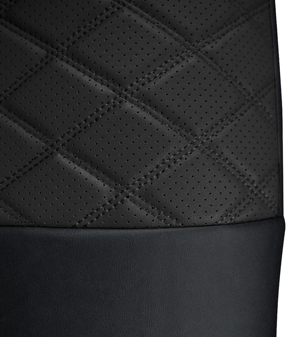 Freightliner Cascadia 2008 and Newer - RigGear Napa Faux Leather Seat Cover Set Black