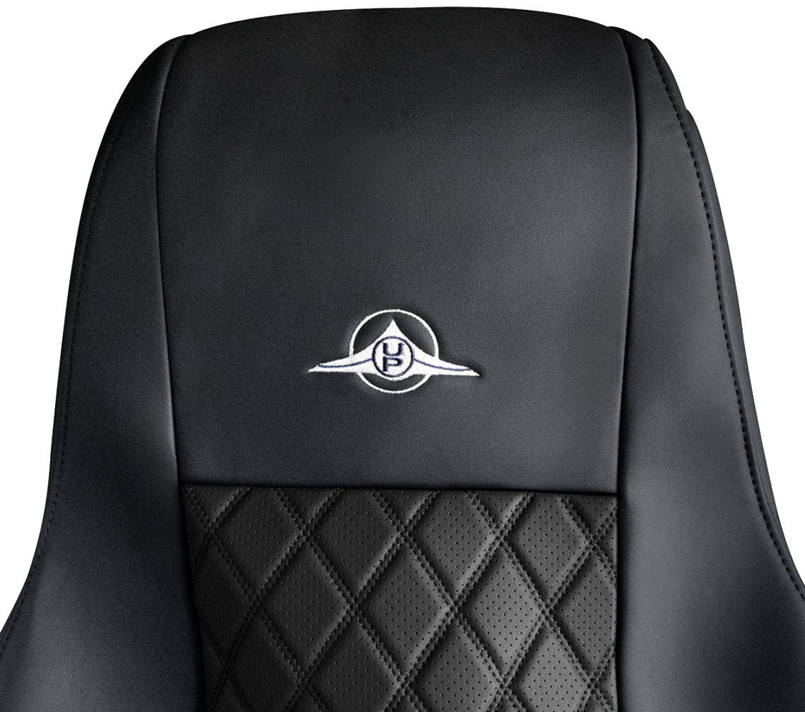 Freightliner Cascadia 2008 and Newer - RigGear Napa Faux Leather Seat Cover Set Black