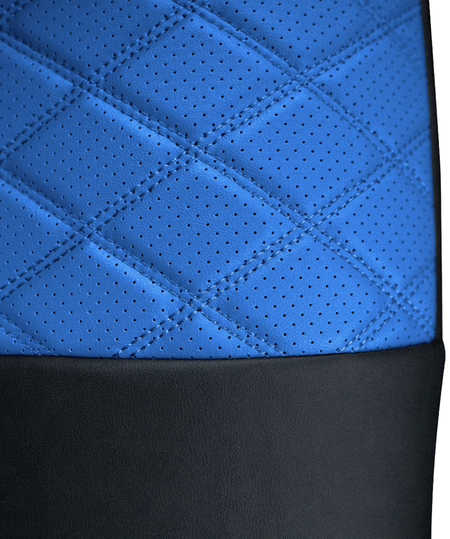 Freightliner Cascadia 2008 and Newer - RigGear Napa Faux Leather Seat Cover Set Blue