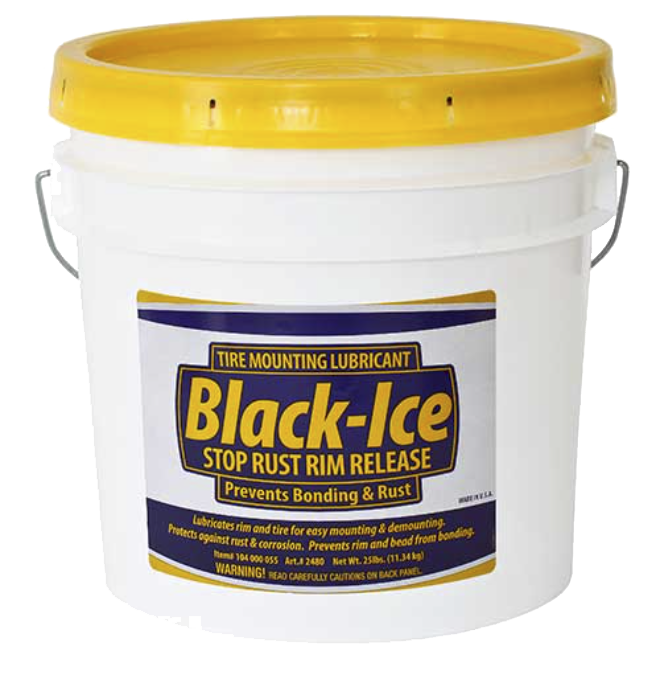 Tire mounting lubricant (Black-Ice Stop Rust Rim Release) 25 Lb. Pail
