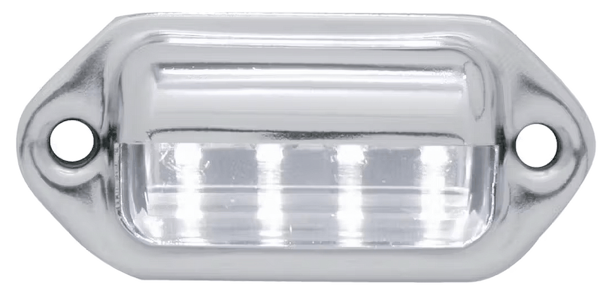 Chrome License Plate Utility Light 4 White LEDs - HD Truck Source