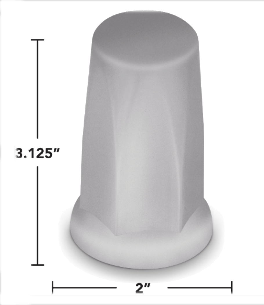 Cylinder With Flange 33mm Push - On Chrome Lug Nut Cover - HD Truck Source