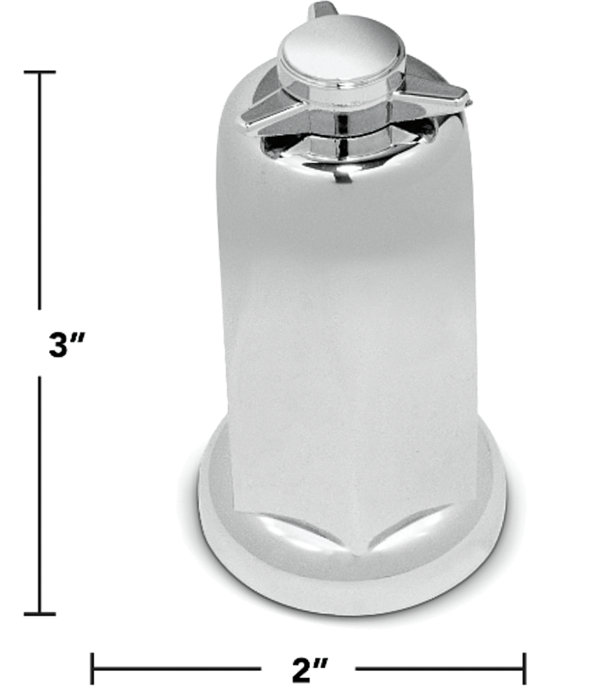 Cylinder With Spinner Top 33mm Push - On Chrome Lug Nut Cover - HD Truck Source