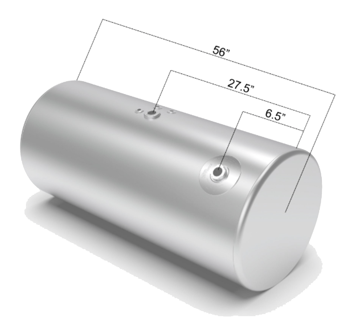 Freightliner Cascadia - 120 Gallon Fuel Tank Rear Fill 25 x 56.5 Inch - HD Truck Source